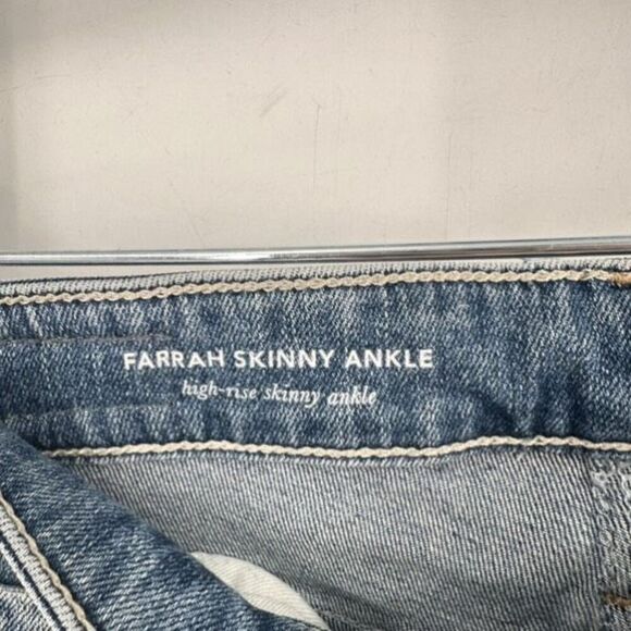 AG Jeans The Farrah Skinny Ankle high rise Blue Medium Wash‎ Whiskering Size 26R - Picture 9 of 13